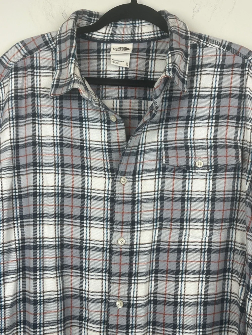 The North Face Arroyo Flannel Plaid Button-Down Shirt Blue Gray Men's Size  XL